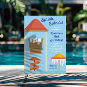 Invitation Splish, Splash! Aire de jeux d'eau, Anniversaire a