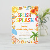 Invitation Splish Splash Anniversaire Bash Pool fête (Debout devant)