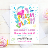 Splish Splash Anniversaire Basse Fête de piscine p