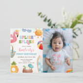 Invitation Splish Splash Anniversaire de la fête de la baigna (Debout devant)