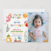 Invitation Splish Splash Anniversaire de la fête de la baigna (Devant)