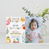 Invitation Splish Splash Anniversaire de la fête de la baigna (Debout devant)