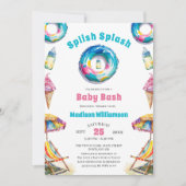 Invitation Splish Splash Baby Bash Été Baby Shower QR Code (Devant)