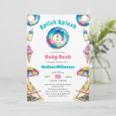 Invitation Splish Splash Baby Bash Été Baby Shower QR Code (Debout devant)