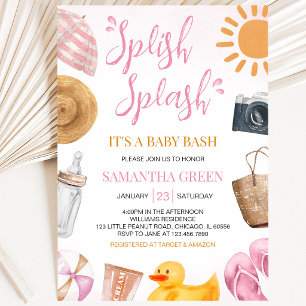 Invitation Splish Splash Baby Bash Fille Baby Shower
