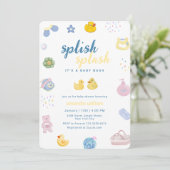 Invitation Splish Splash Canard en Caoutchouc Douche Bébé Sho (Debout devant)