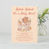 Invitation Splish Splash Capybara Baby Girl Shower  (Debout devant)