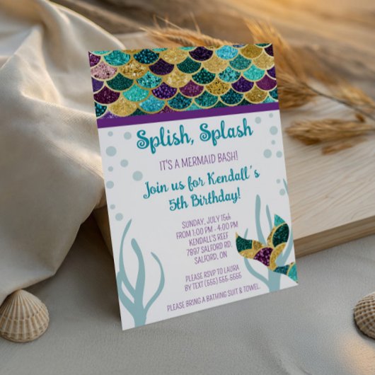 Invitation Splish, Splash, c'est une fête d'anniversaire de s