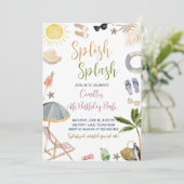 Invitation Splish Splash fête d'anniversaire (Debout devant)