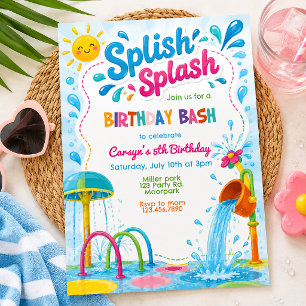 Invitation Splish Splash Fête d'anniversaire Aire de jeux d