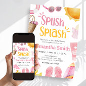 Invitation Splish Splash Fête de Naissance d'Été Bébé