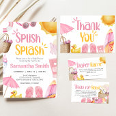 Invitation Splish Splash Fête de Naissance d'Été Bébé