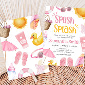 Invitation Splish Splash Fête de Naissance d'Été Bébé