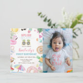 Invitation Splish Splash Girl Pool Party Pink Photo (Debout devant)