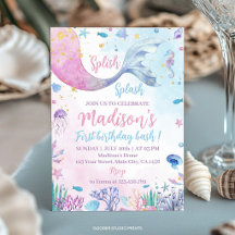 Splish Splash Mermaid Under the Sea Anniversaire