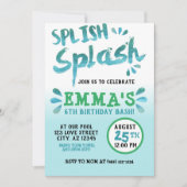 Invitation Splish Splash Park Party Summer Boy's Birthday (Devant)