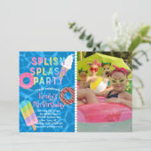 Invitation Splish Splash Party l Pool Anniversaire l Desserts (Debout devant)