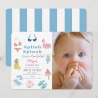 Splish Splash Pool Party Fille Photo 1er anniversa
