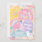 Invitation Splish Splash Retro Groovy Daisy Birthday Invitati (Devant)