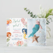 Invitation Splish Splash Sirène 6ème Anniversaire (Debout devant)