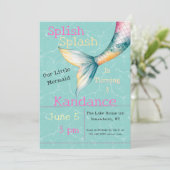 Invitation Splish Splash | Soirée d'anniversaire de la Sirène (Debout devant)