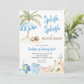 Invitation Splish Splash Summer Beach Bash Boy Anniversaire (Debout devant)