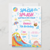 Invitation Splish Splash Waterpark toboggan Anniversaire (Devant)