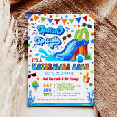 Invitation Splish Splash Waterslide Bassh Boy Anniversaire