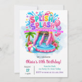 Invitation Splish Splash Waterslide Birthday | Bounce House (Devant)