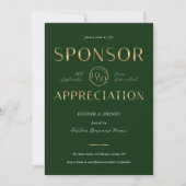 Invitation Sponsor Appreciation Green & Gold Logo Corporate (Devant)
