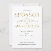 Invitation Sponsor Appreciation White & Gold Logo Corporate (Devant)