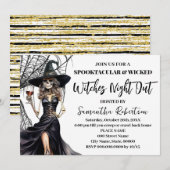 Invitation Spookltacular Halloween sorcières filles nuit deho (Devant / Derrière)