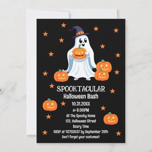 Invitation Spooktaculaire Halloween Bash (Devant)
