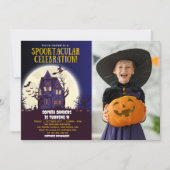 Invitation Spooktacular Birthday KIds Halloween with Photo (Devant)