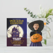 Invitation Spooktacular Birthday KIds Halloween with Photo (Debout devant)