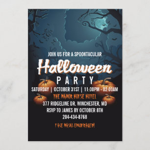 Invitation Spooktacular Citrouilles de la forêt d'Halloween