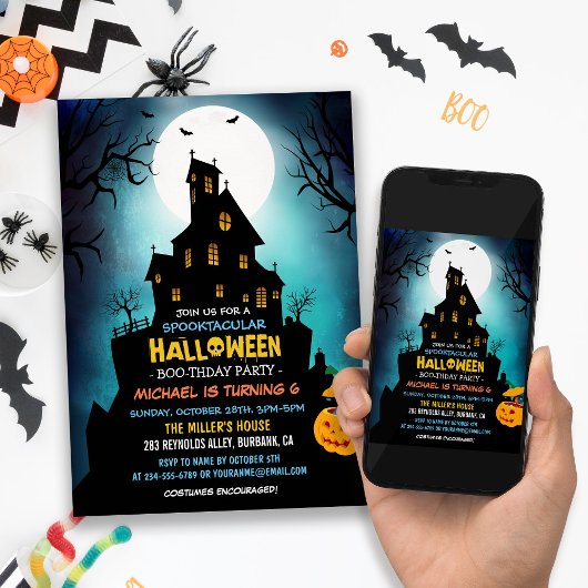 Invitation SPOOKTACULAR Costume Enfants Halloween fête d'anni