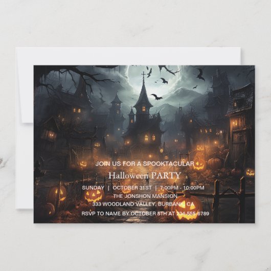 Invitation Spooktacular Dark Haunted House Halloween Party (Devant)