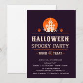 Invitation Spooktacular Dark Haunted House Halloween Party (Devant / Derrière)