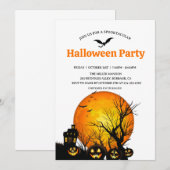 Invitation Spooktacular Dark Haunted House Halloween Party (Devant / Derrière)