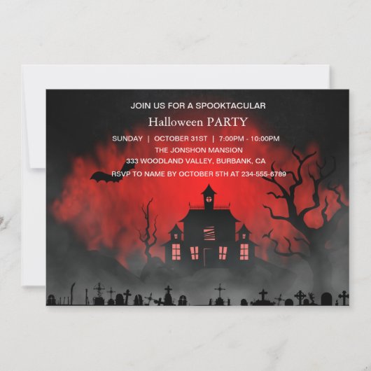 Invitation Spooktacular Dark Haunted House Halloween Party (Devant)
