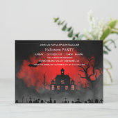 Invitation Spooktacular Dark Haunted House Halloween Party (Debout devant)