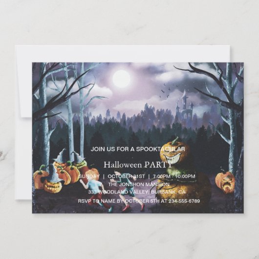 Invitation Spooktacular Dark Haunted House Halloween Party (Devant)