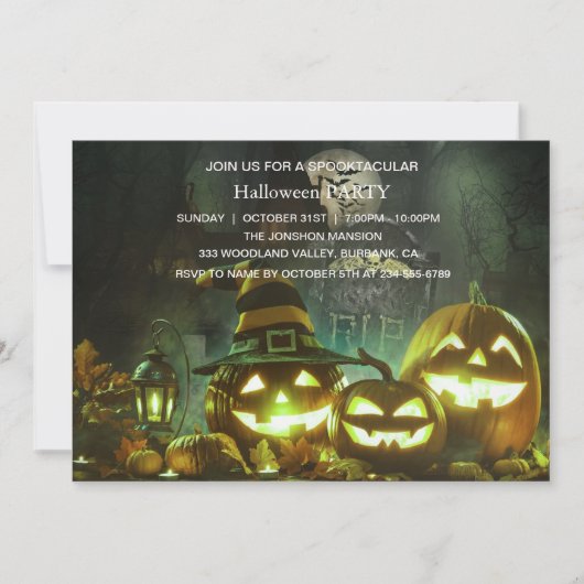 Invitation Spooktacular Dark Haunted House Halloween Party (Devant)