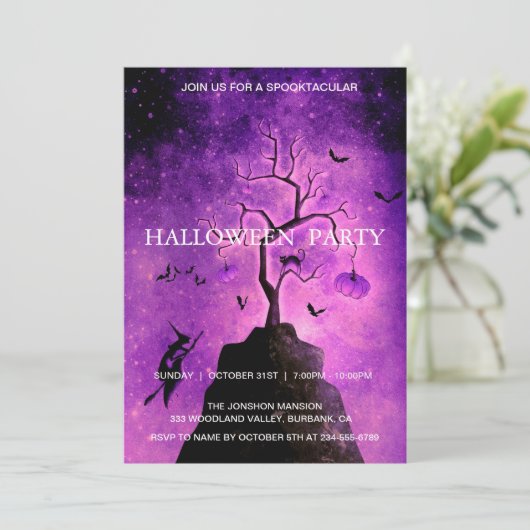 Invitation Spooktacular Dark Haunted House Halloween Party (Debout devant)