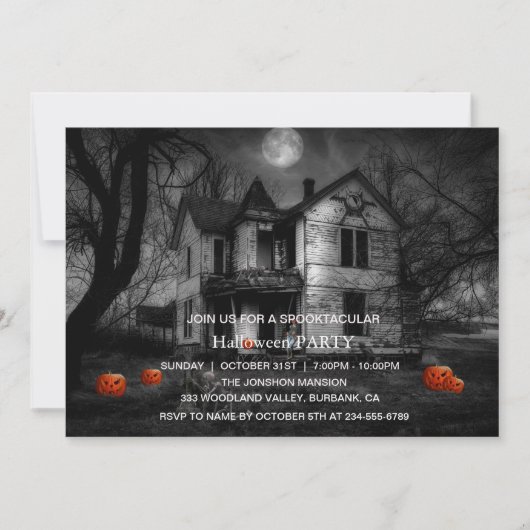 Invitation Spooktacular Dark Haunted House Halloween Party (Devant)