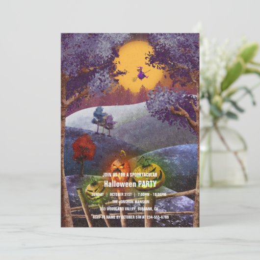 Invitation Spooktacular Dark Haunted House Halloween Party I (Debout devant)