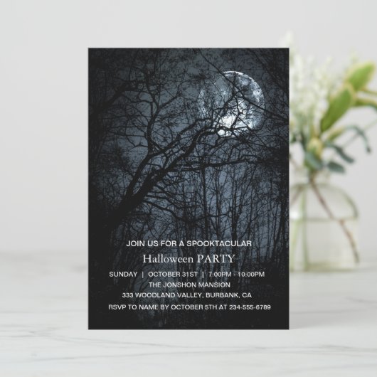 Invitation Spooktacular Dark Haunted House Halloween Party I (Debout devant)