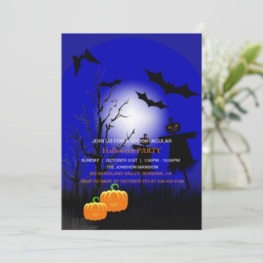 Invitation Spooktacular Dark Haunted House Halloween Party I (Debout devant)