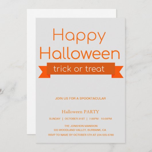 Invitation Spooktacular Dark Haunted House Halloween Party I (Devant / Derrière)